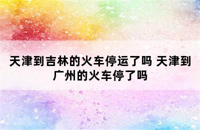 天津到吉林的火车停运了吗 天津到广州的火车停了吗